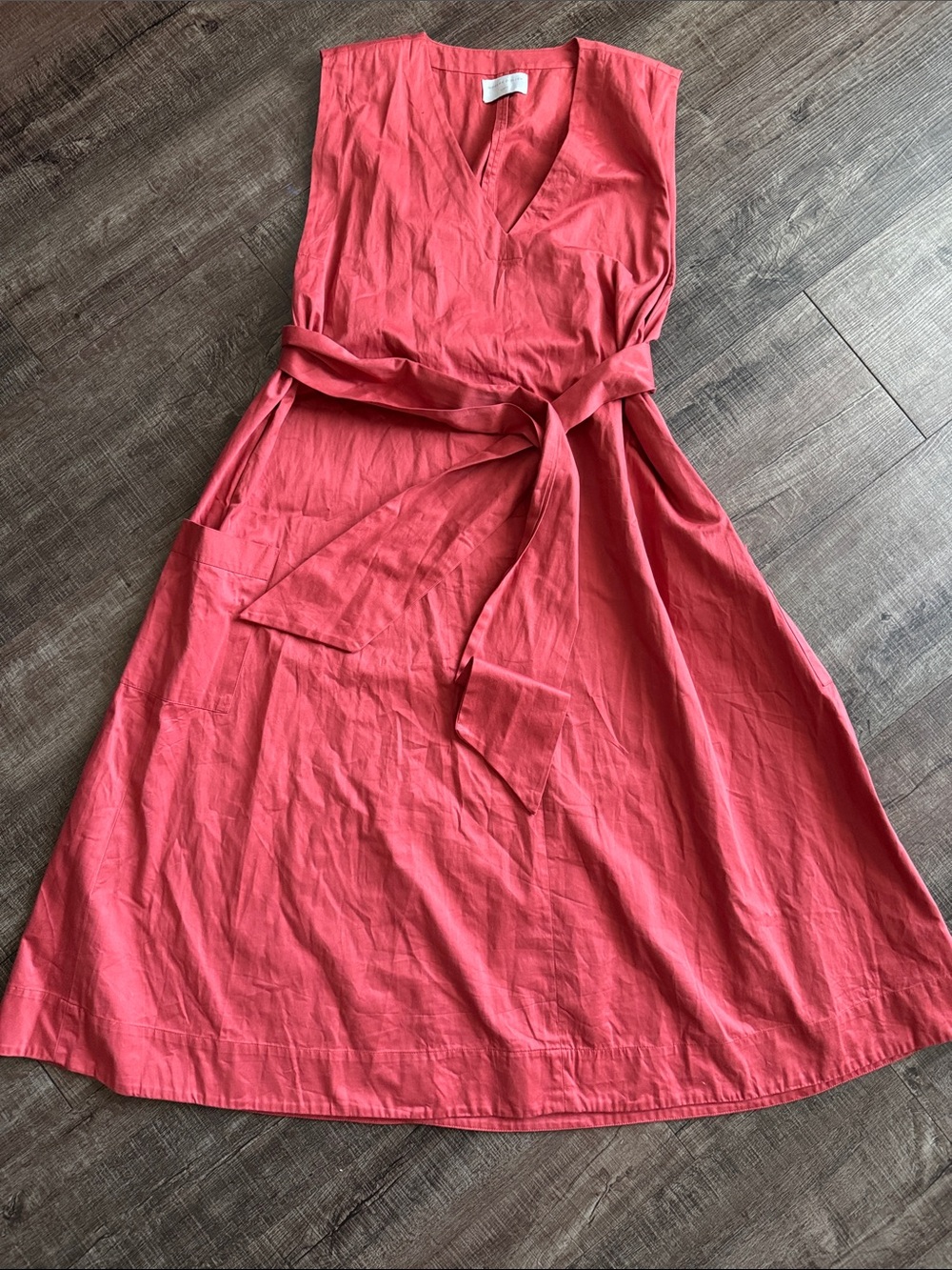 Modern Citizen Claudette V-Neck Tie-Waist Cotton Dress